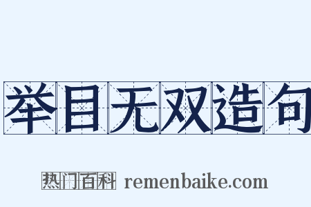 举目无双造句是什么意思的图片